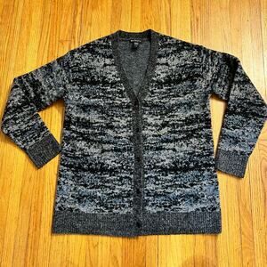 ATHLETA Sweater Womens Medium Westlake Textured Cardigan Fog Camo 982864